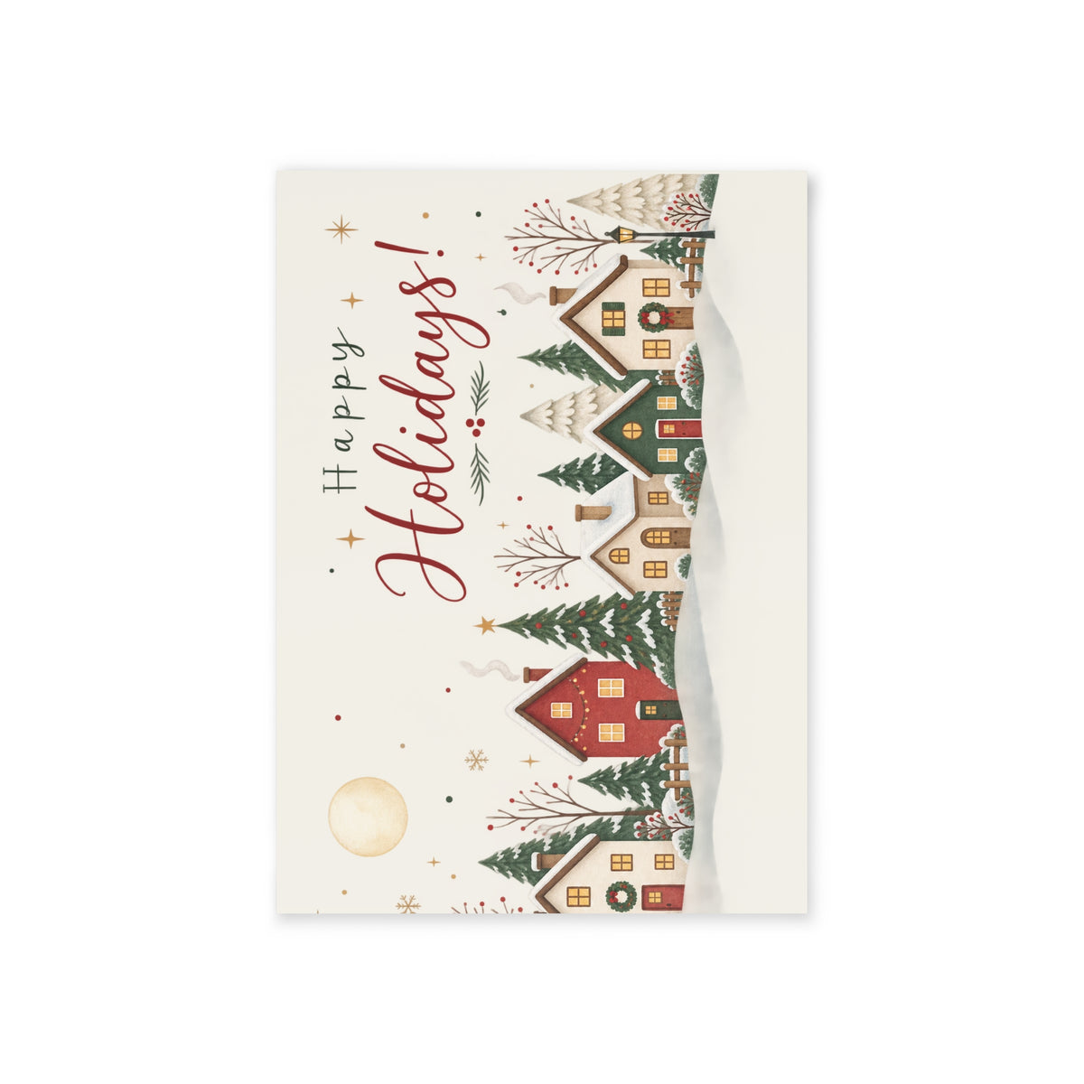 Personalized Happy Holidays Village Card