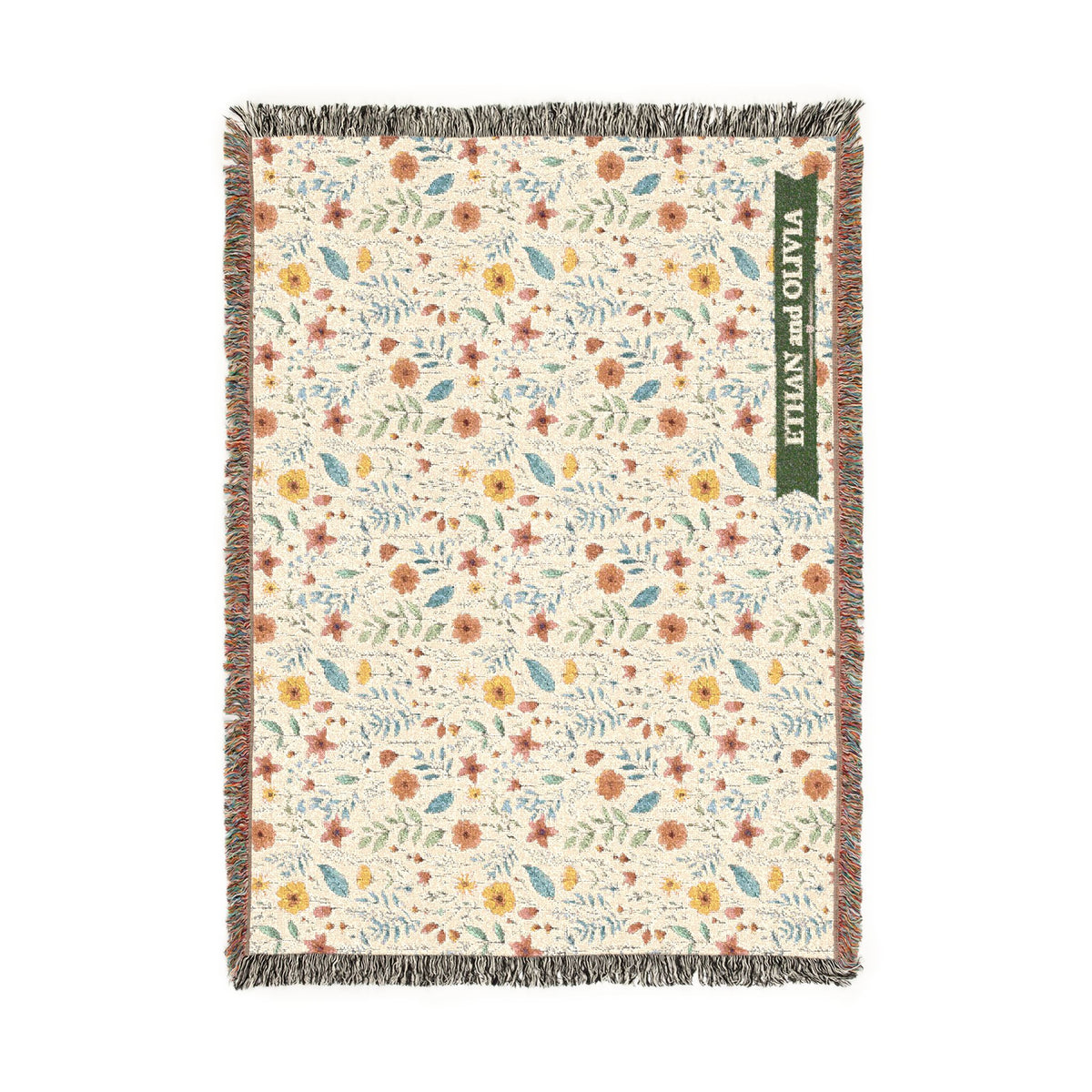 Floral Woven Blanket — Reversible Cozy Throw with Botanical Pattern
