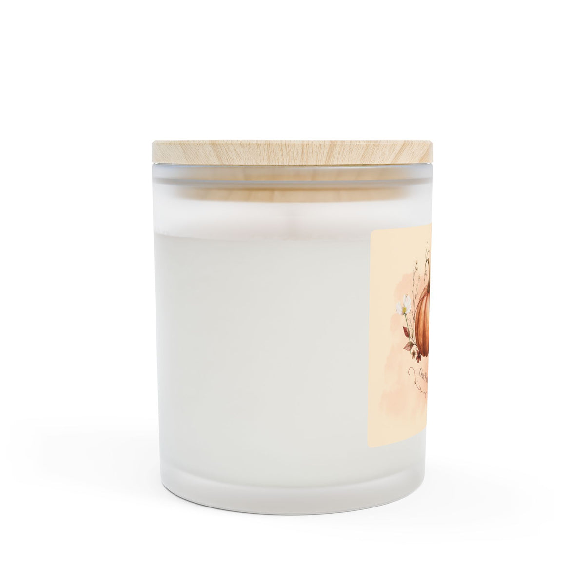 Autumn Pumpkin Love Soy Candle – 11oz Wooden Wick Frosted Glass Candle