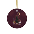 Black Cat Moon Ceramic Ornament — 'Bewitched By You' Holiday Keepsake