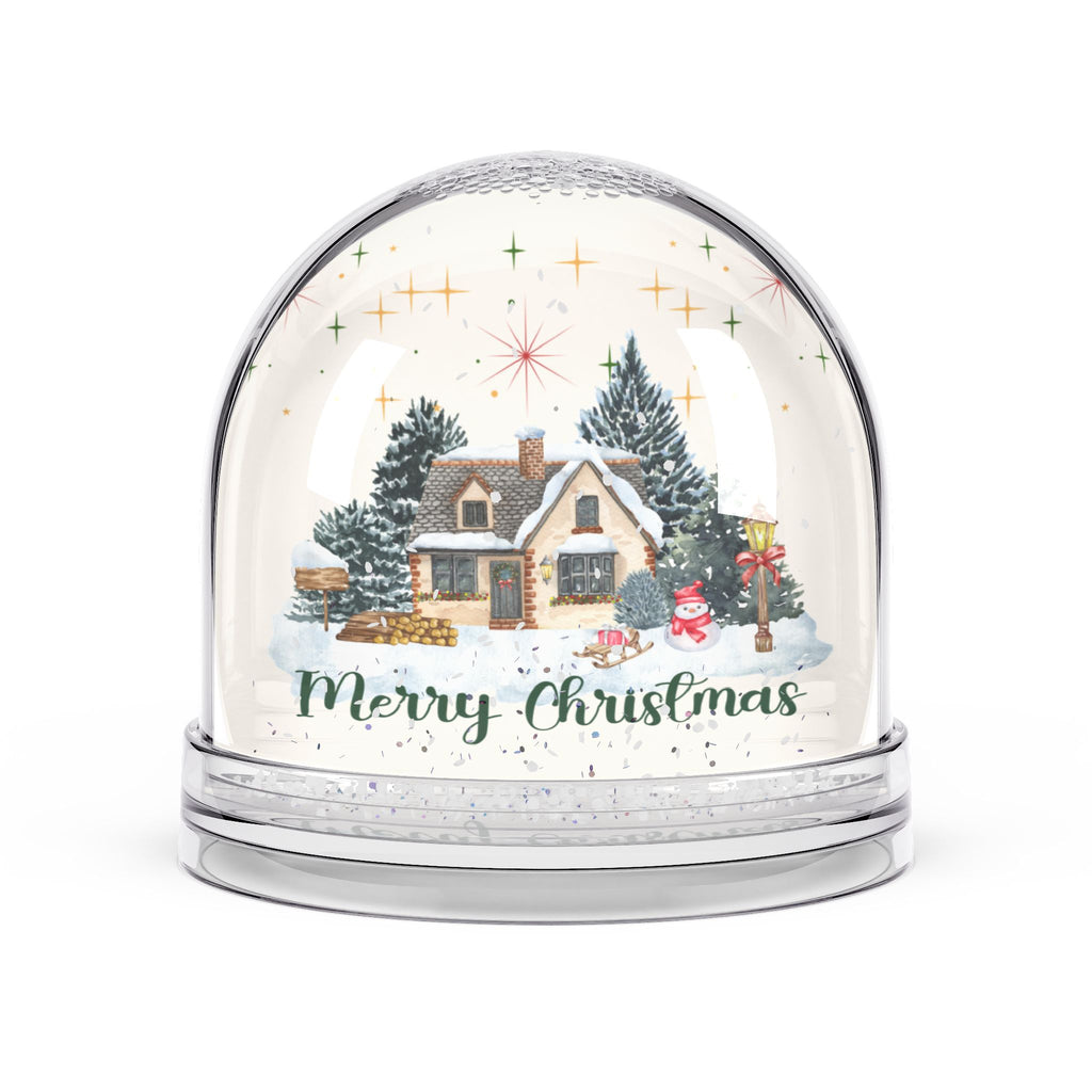 Cozy Cottage Merry Christmas Snow Globe