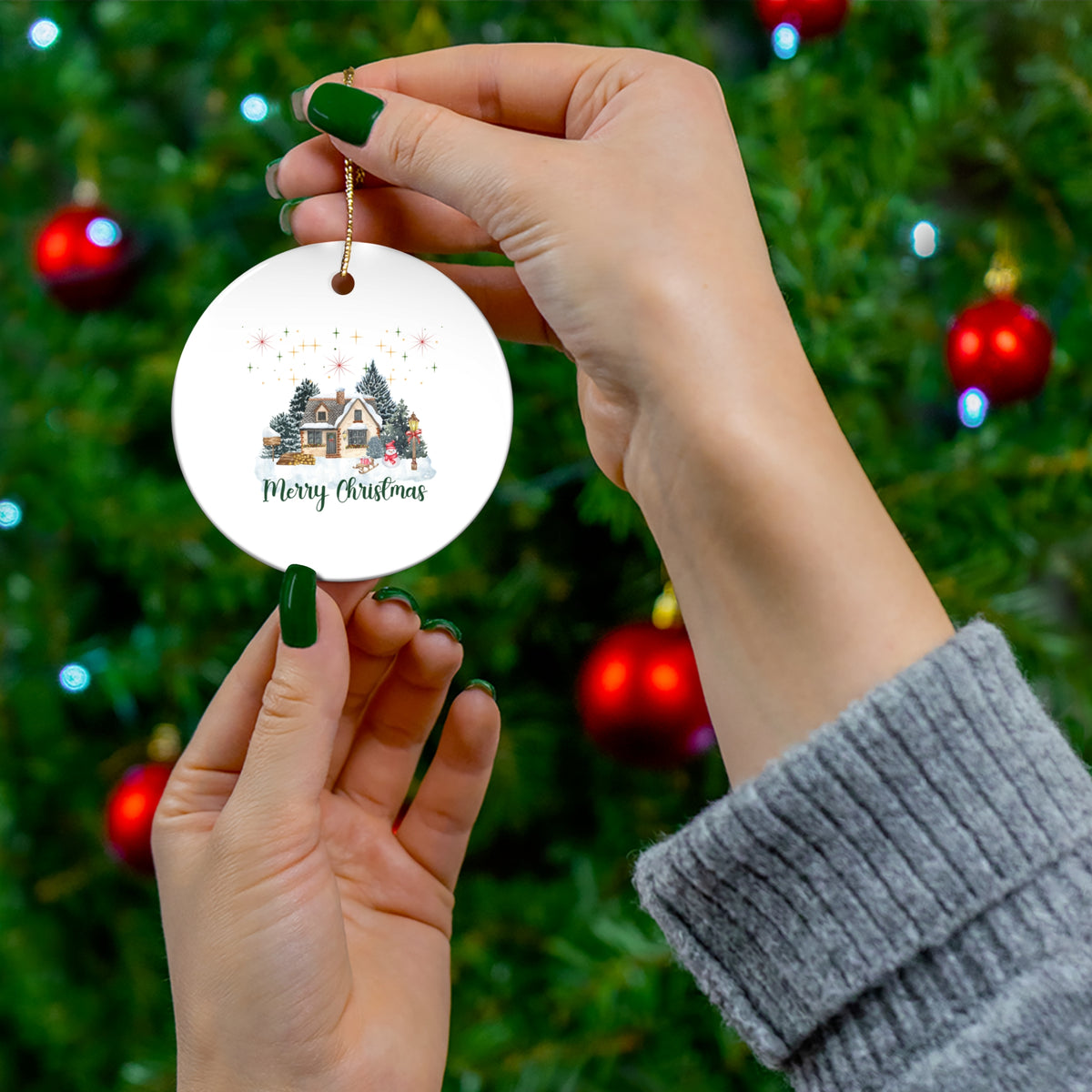 Personalized Photo Ceramic Star Ornament