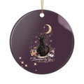 Cat Moon Ceramic Ornament — "Bewitched By You" Holiday Keepsake