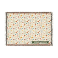 Floral Woven Blanket — Reversible Cozy Throw with Botanical Pattern