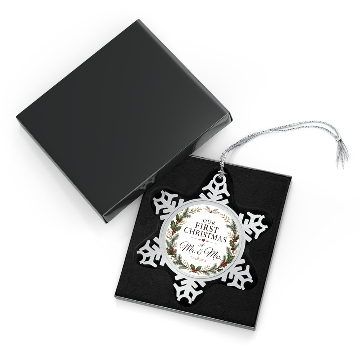 Our First Christmas Pewter Snowflake Ornament