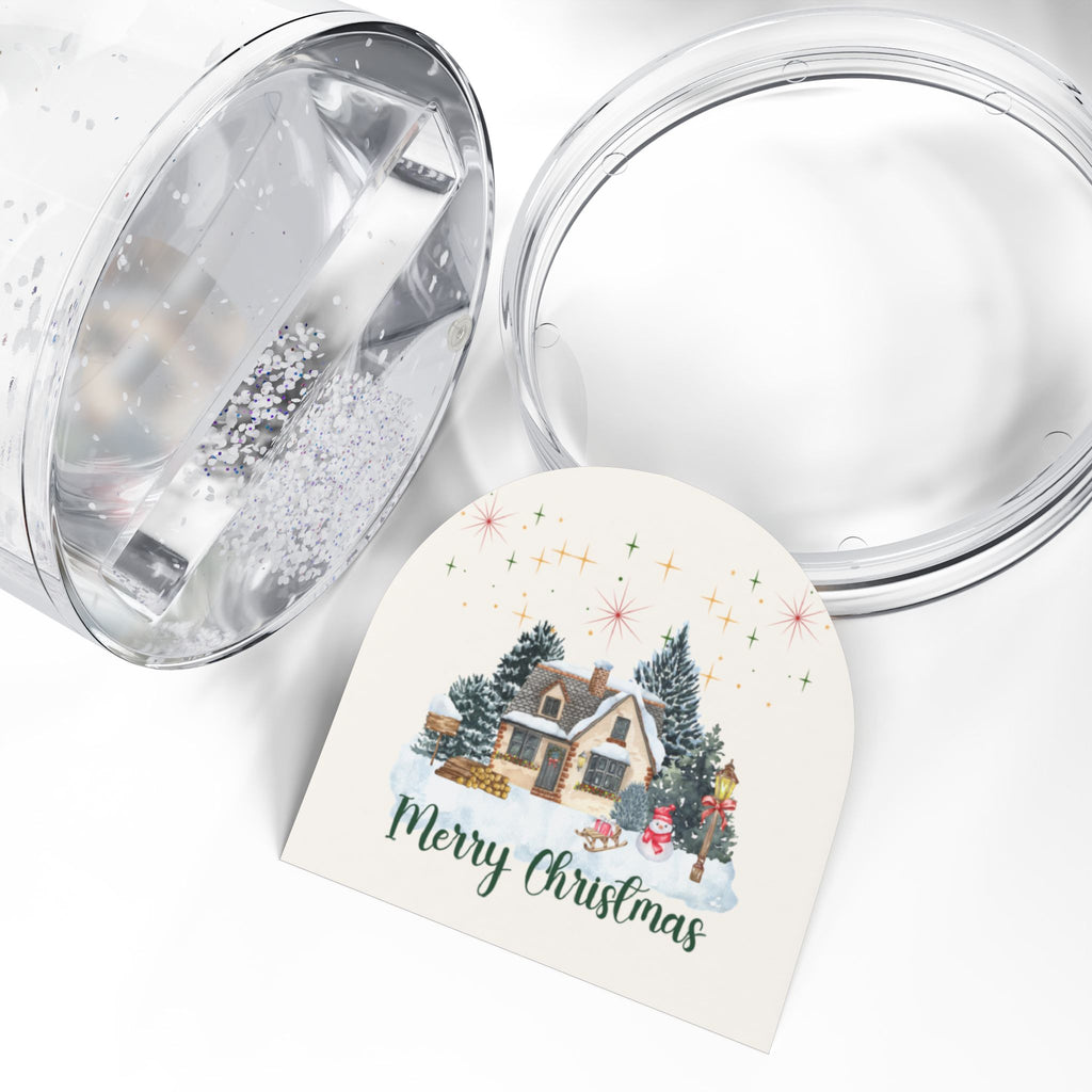 Cozy Cottage Merry Christmas Snow Globe