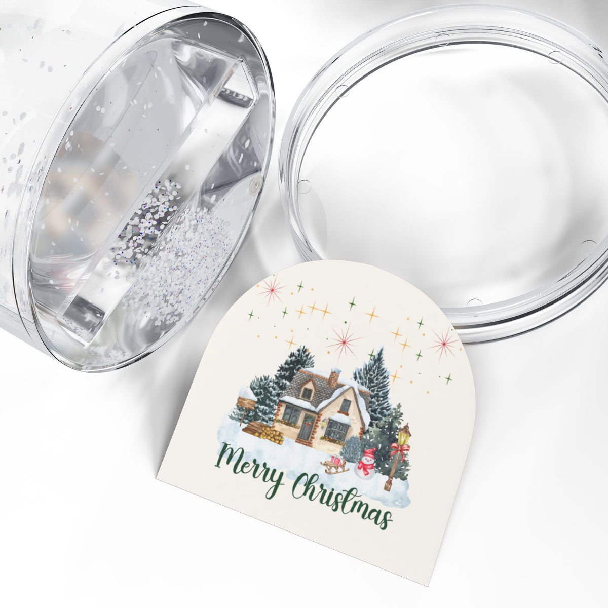 Cozy Cottage Merry Christmas Snow Globe