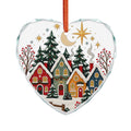 Crystal Heart Ornament — Festive Snowy Village Christmas Decoration