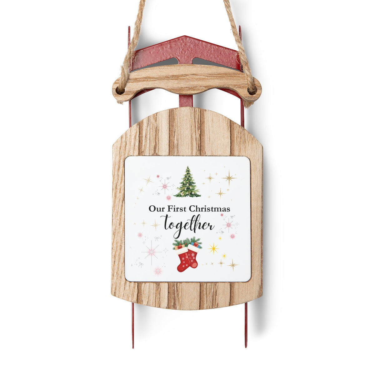 Personalized Wooden Sled Ornament