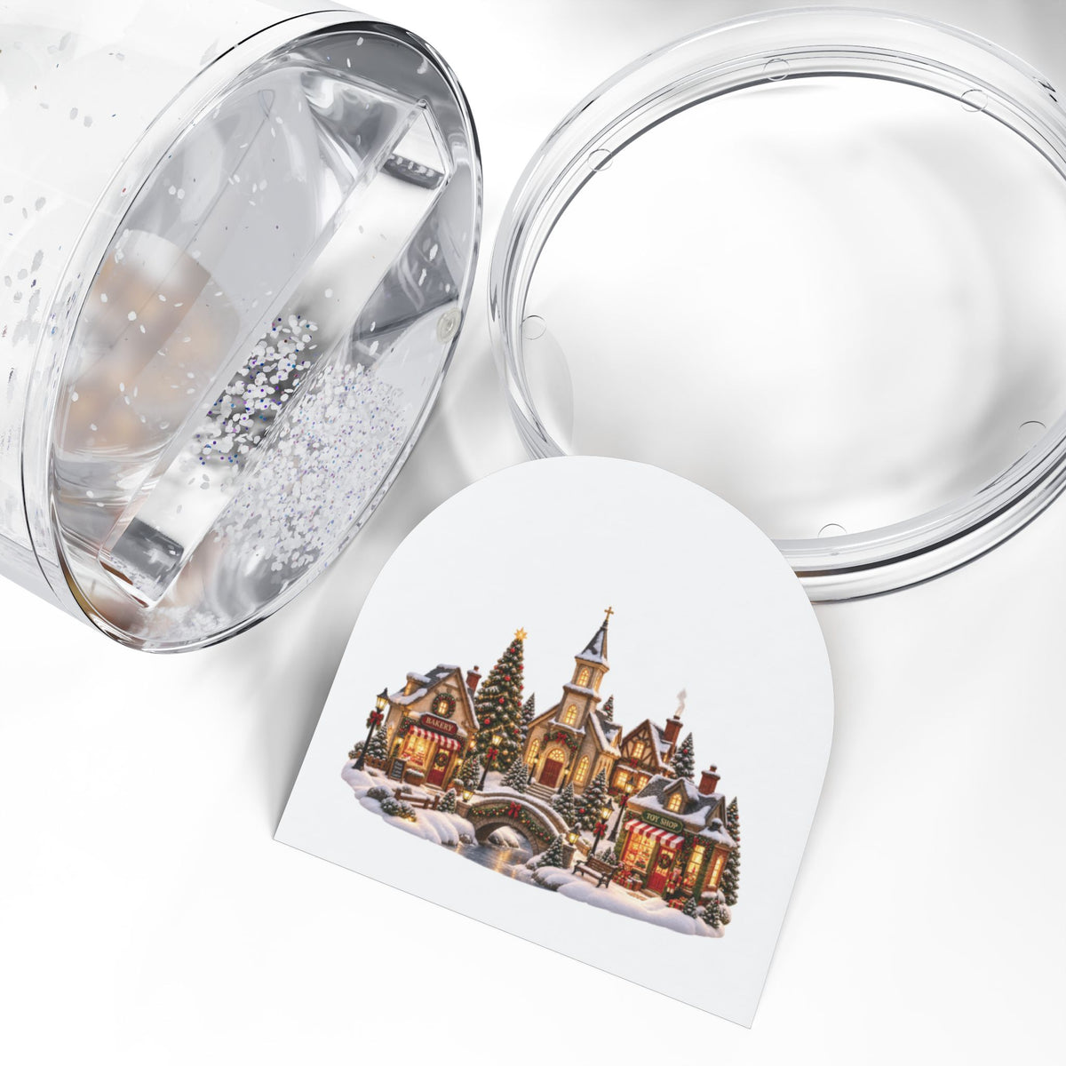 Double-Sided Winter House Snow Globe