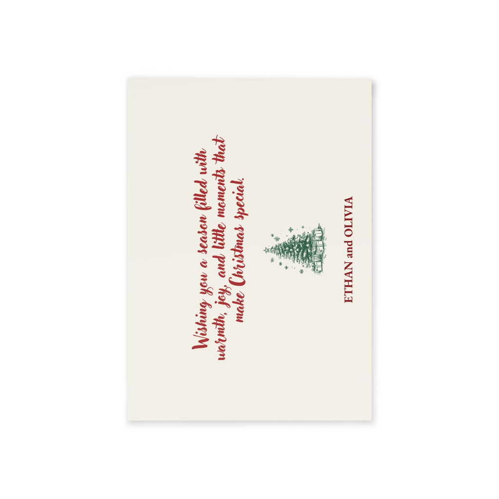 Personalized Happy Holidays Village Card