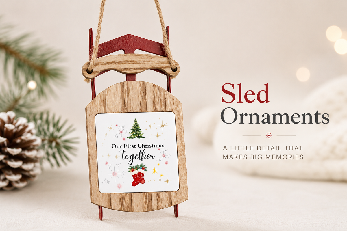 Personalized Wooden Sled Ornament