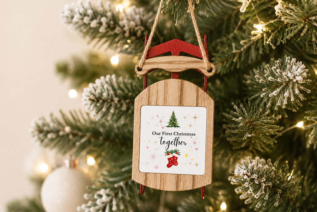 Personalized Wooden Sled Ornament