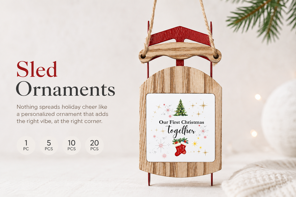 Personalized Wooden Sled Ornament