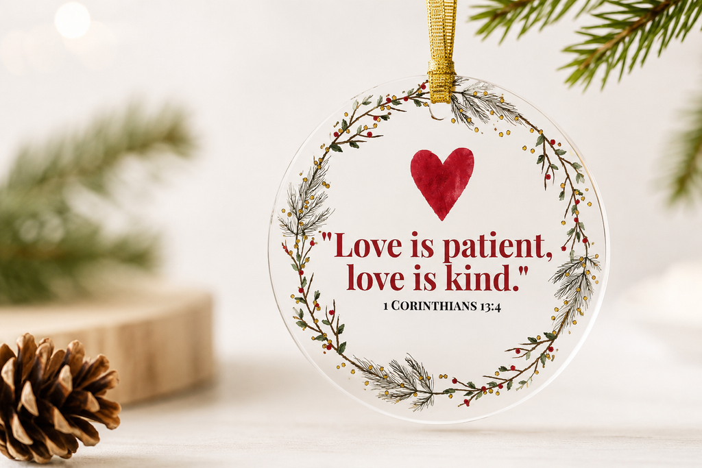 Love Is Patient Scripture Ornament