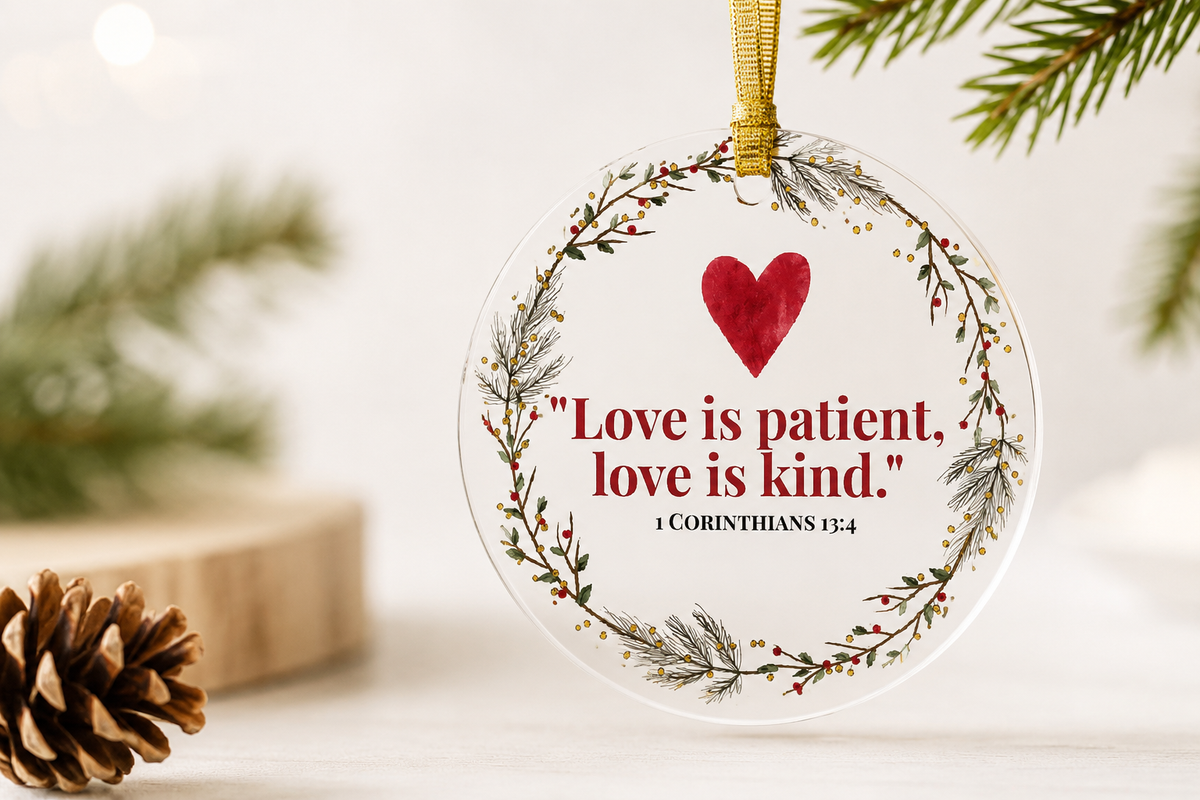 Love Is Patient Scripture Ornament