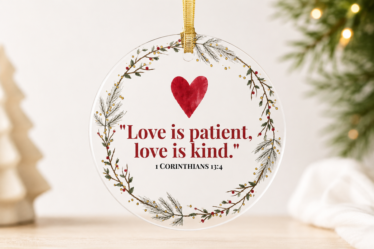 Love Is Patient Scripture Ornament