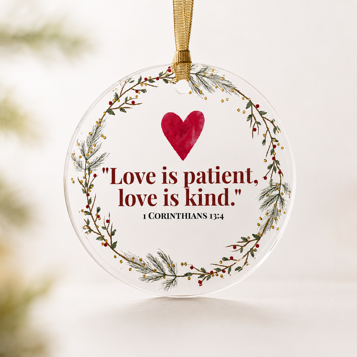Love Is Patient Scripture Ornament