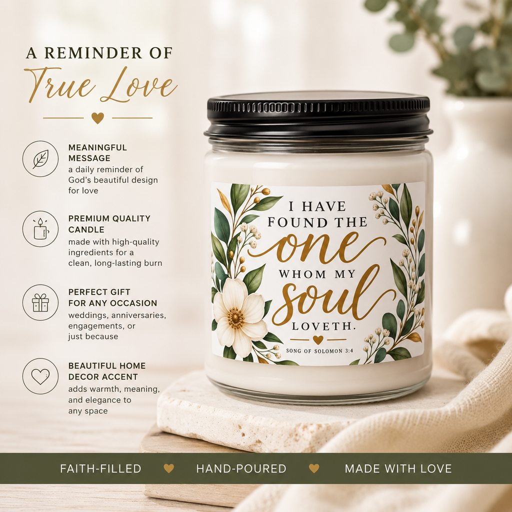 Scented Soy Candle Wedding Gift, 9oz Glass Jar Candle, Bridesmaid Gift, Love Quote Candle, Bridal Shower Favor, Anniversary Gift