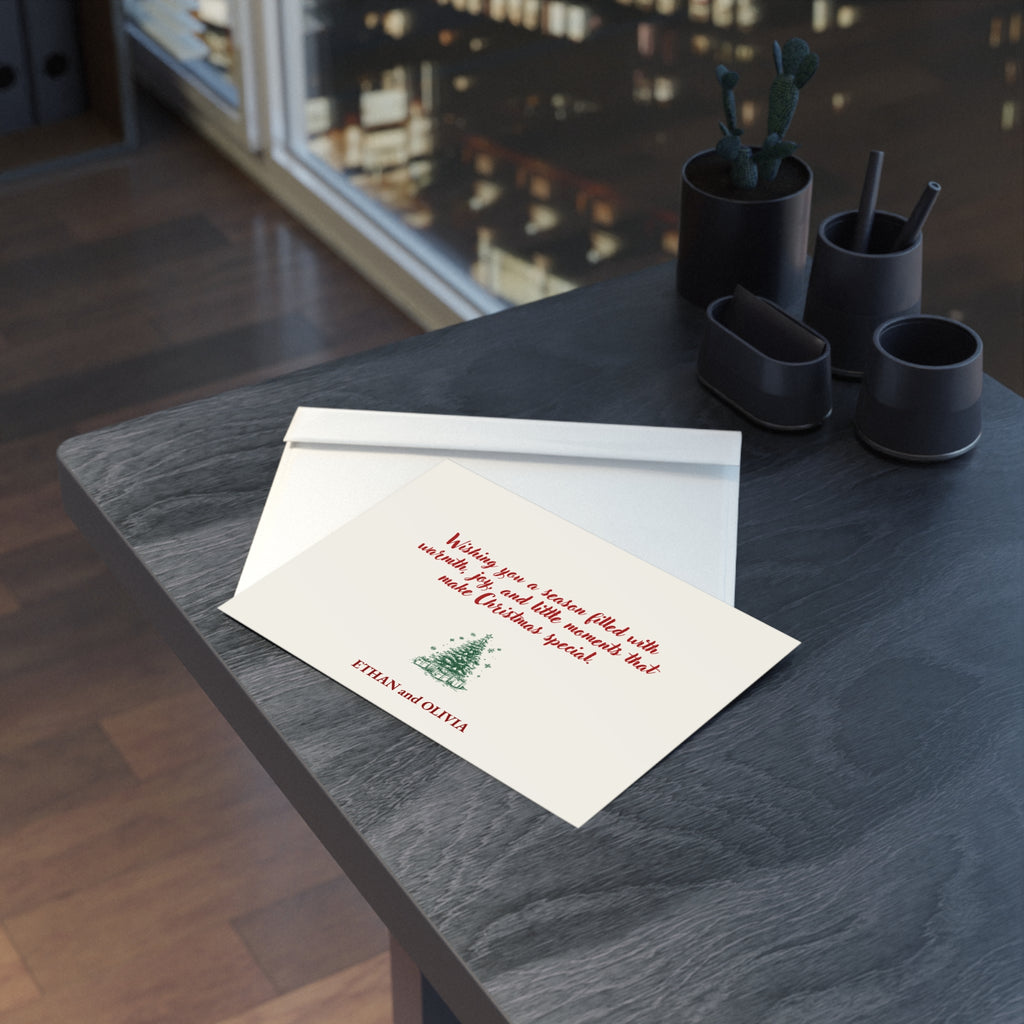 Personalized Happy Holidays Village Card