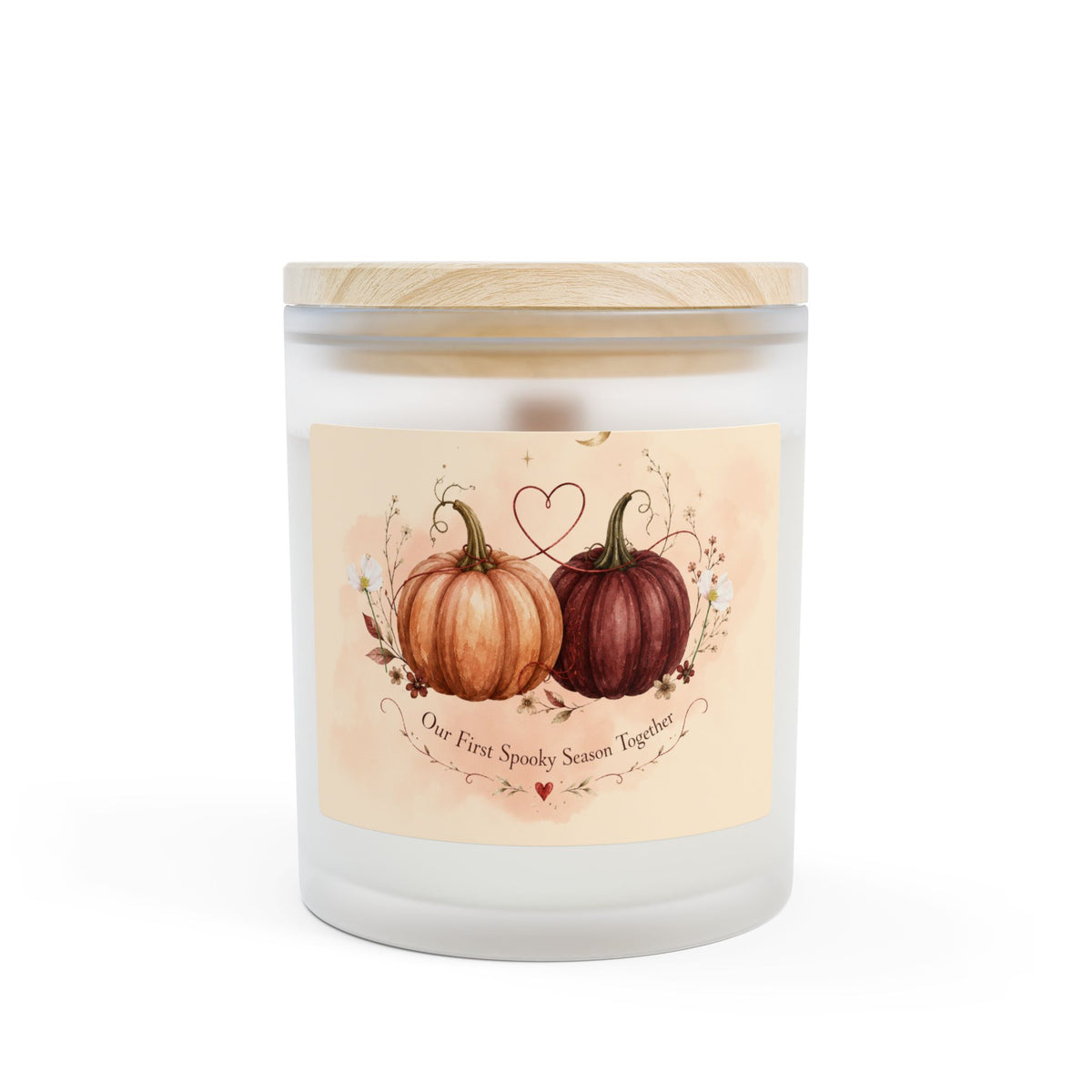 Autumn Pumpkin Love Soy Candle – 11oz Wooden Wick Frosted Glass Candle