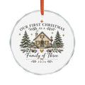 First Christmas As A Family Of Three Ornament, 2026 New Baby Glass Keepsake Gift