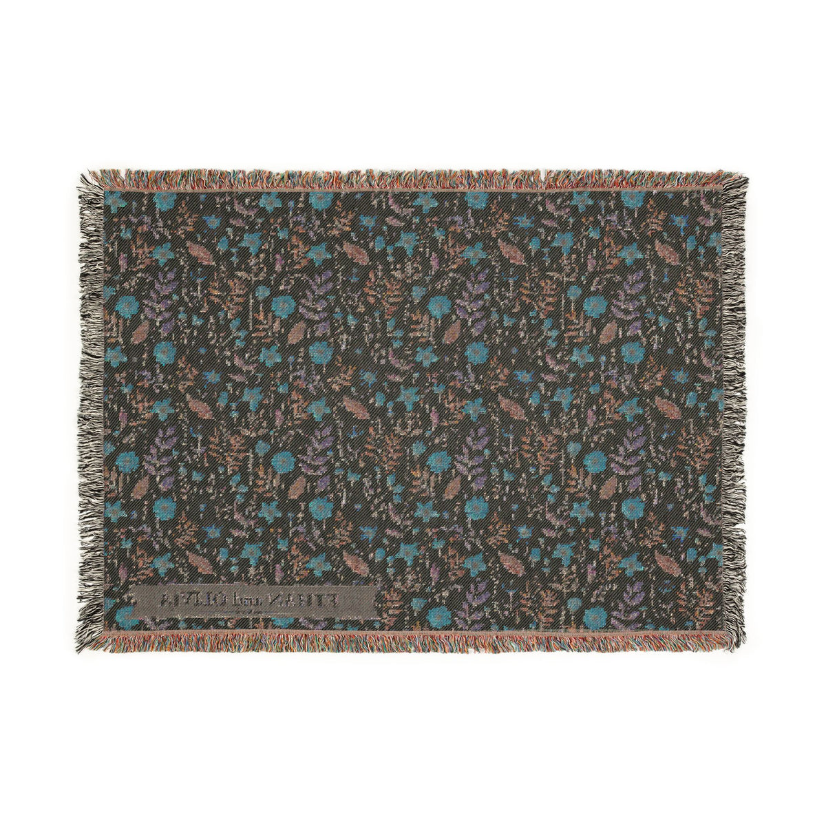 Floral Woven Blanket — Reversible Cozy Throw with Botanical Pattern