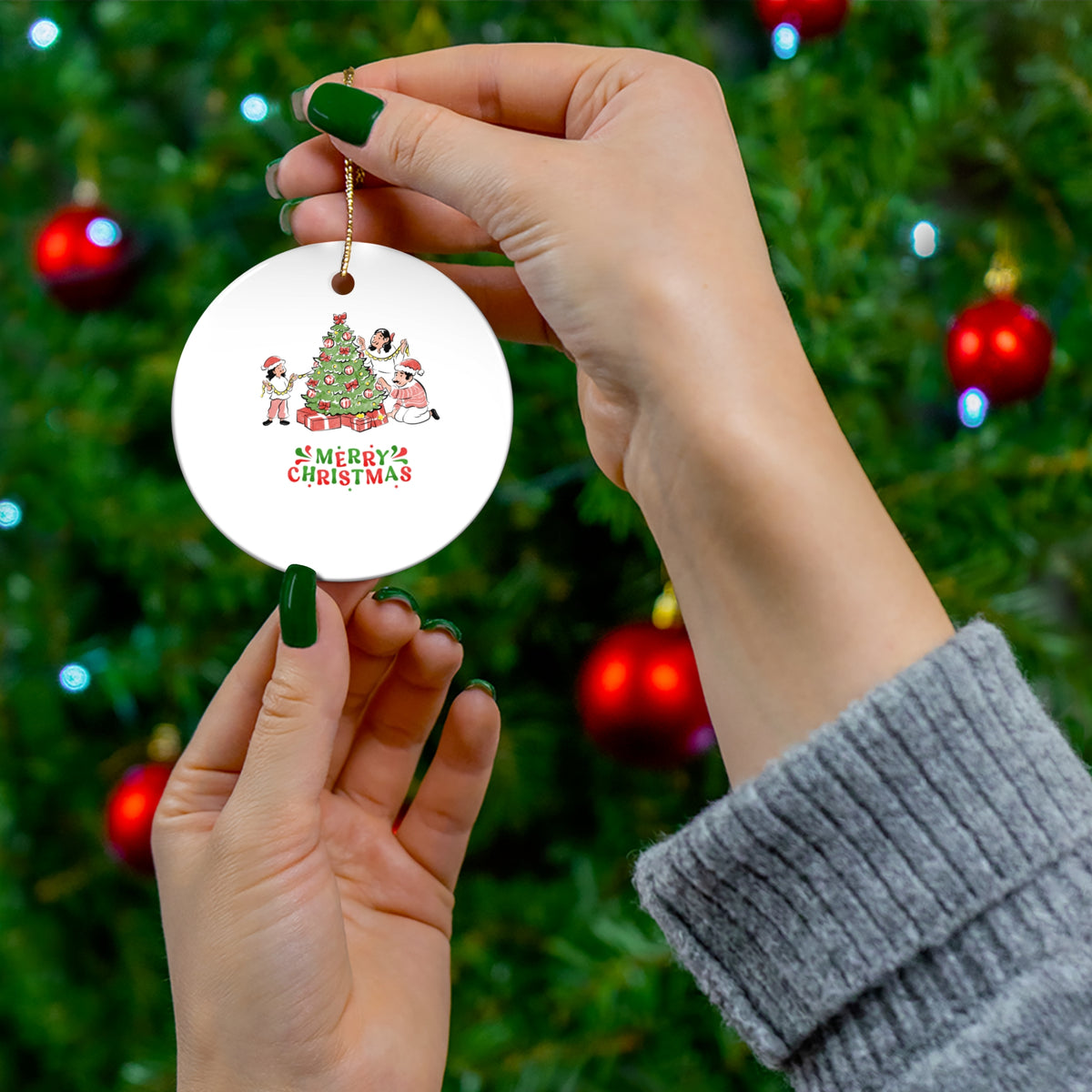Personalized Kids & Family Ceramic Ornament