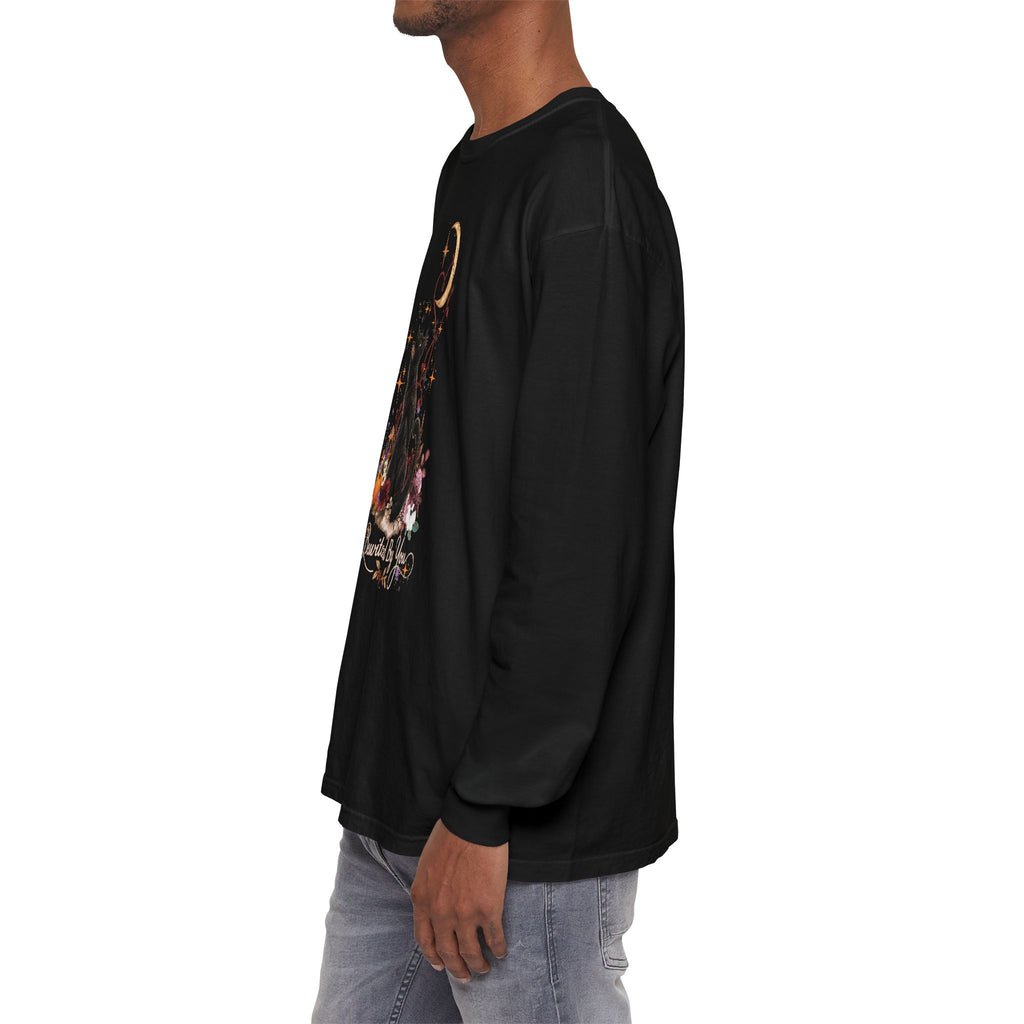 Black Cat Moon Long Sleeve Shirt — "Bewitched by You" Gothic Cat Tee