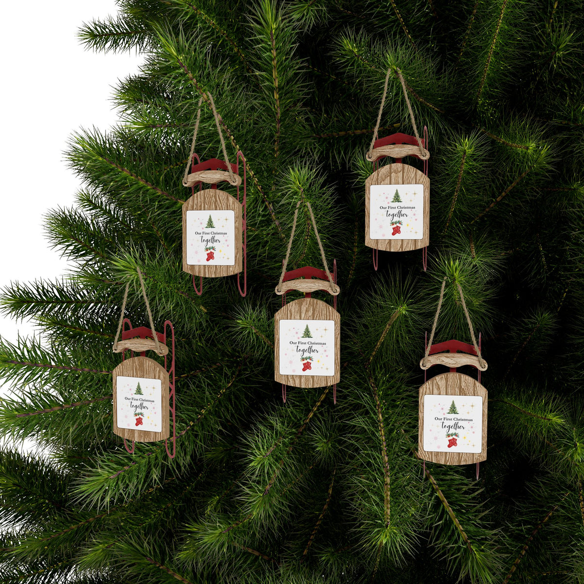 Personalized Wooden Sled Ornament
