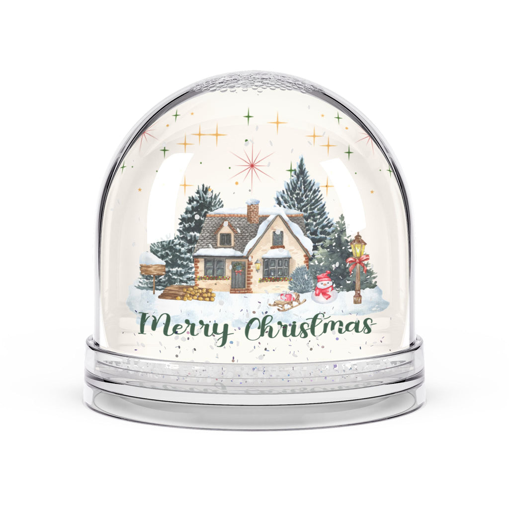 Cozy Cottage Merry Christmas Snow Globe
