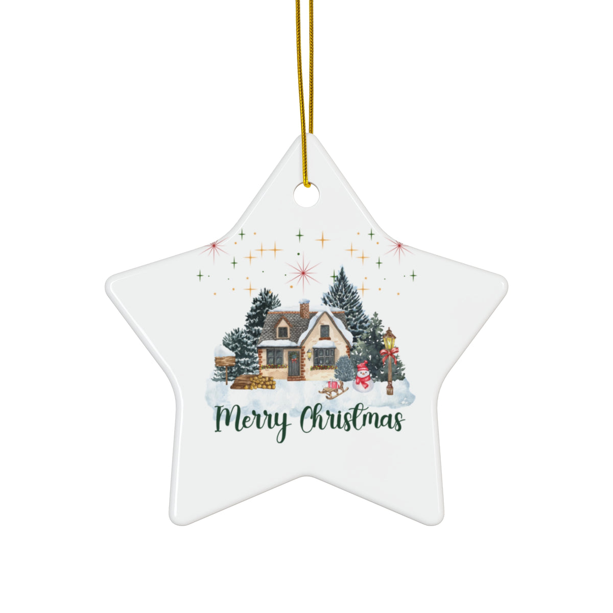 Personalized Photo Ceramic Star Ornament