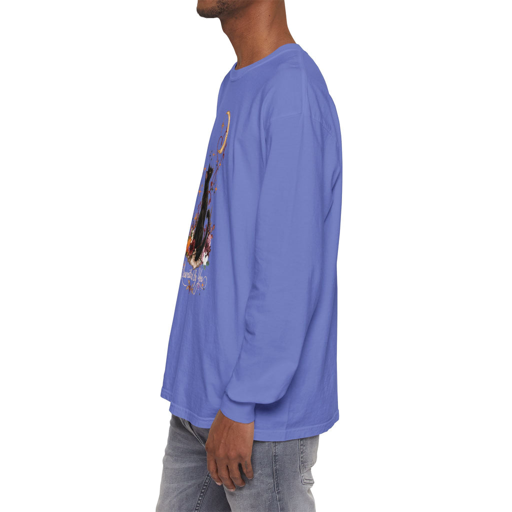 Black Cat Moon Long Sleeve Shirt — "Bewitched by You" Gothic Cat Tee