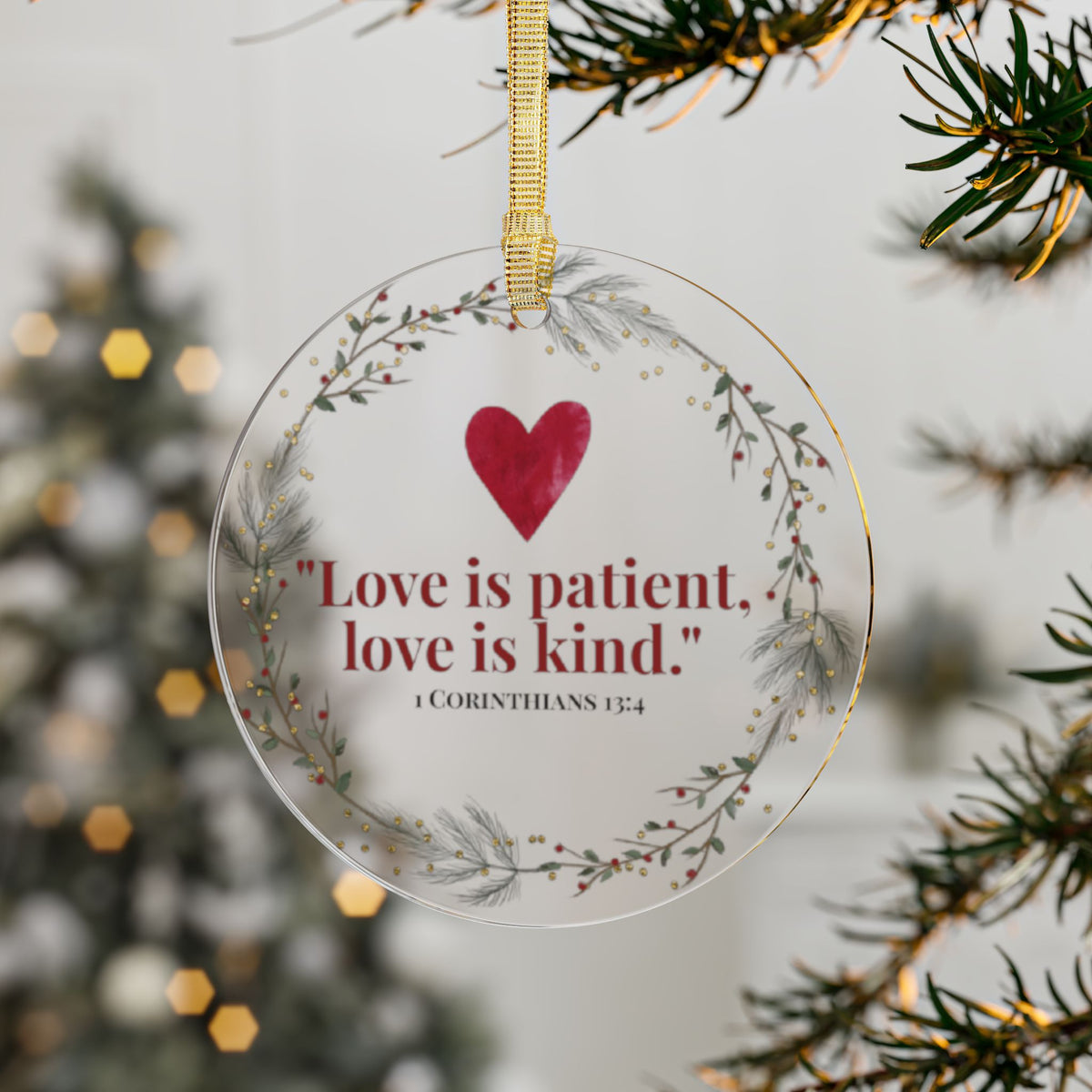 Love Is Patient Scripture Ornament