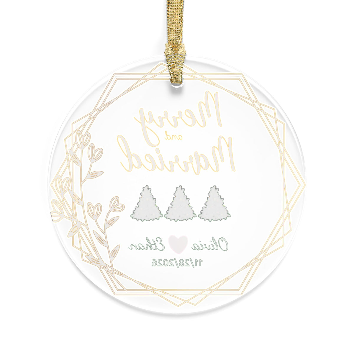 Merry and Married Personalized Ornament