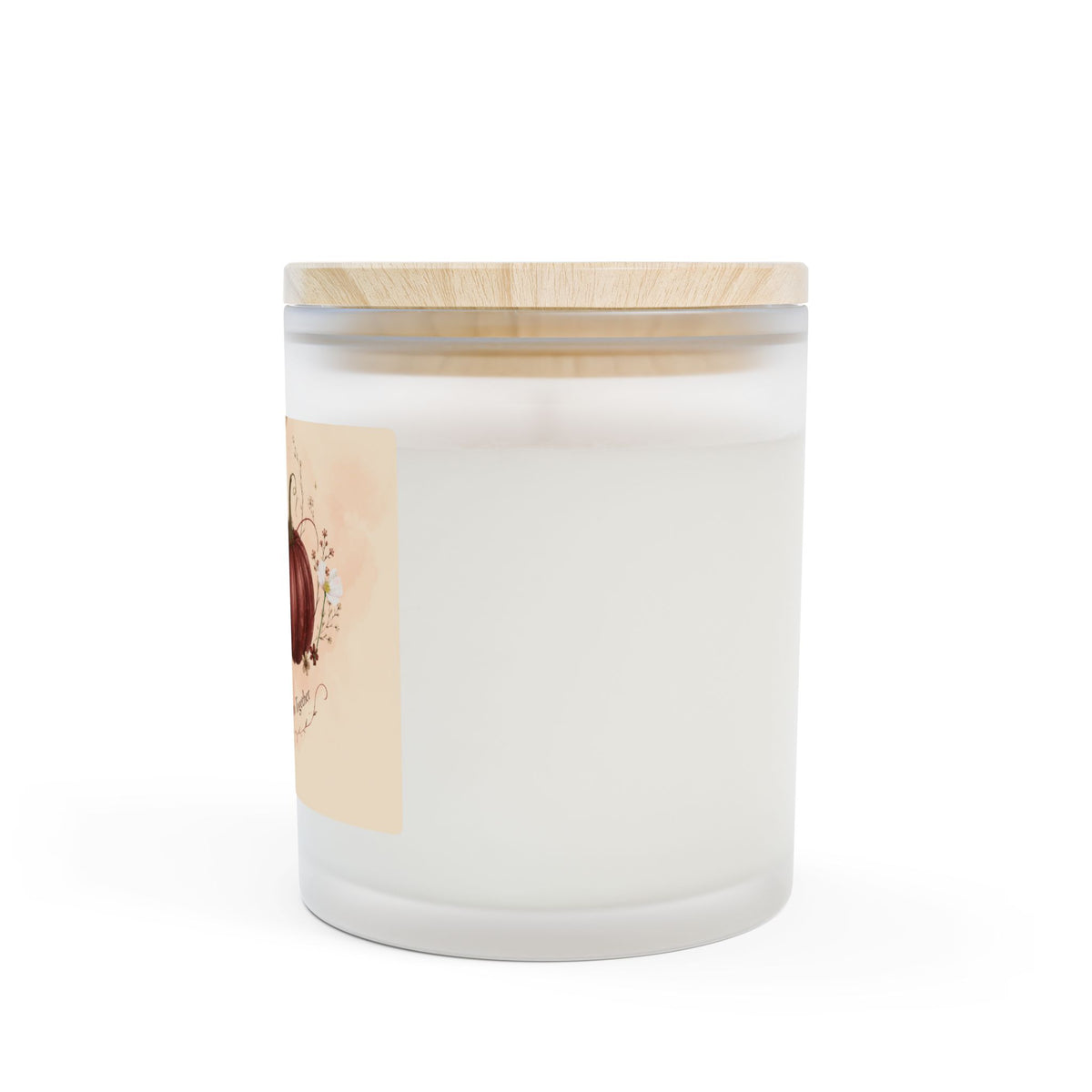 Autumn Pumpkin Love Soy Candle – 11oz Wooden Wick Frosted Glass Candle